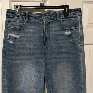 American Eagle Outfitters Blue Distressed Mom Jeans, sz 10